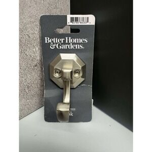 Better Homes Gardens Satin Nickel Octagon‎ Hook New Mounting Hardware Included